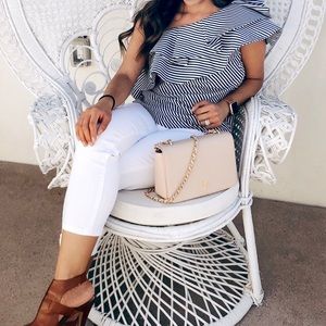 Blue and white stripped forever 21 top